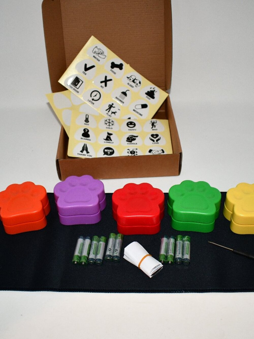 PENGHETM Dog Communication Buttons, 5 Pack, 30 Sec Recordable Training Mat, NWT